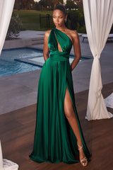 Embrace Timeless Elegance: Cinderella Divine's Infinity Satin A-Line Dress