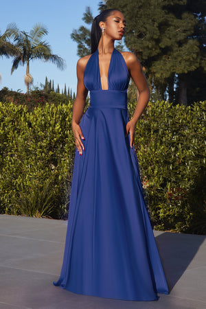 Embrace Timeless Elegance: Cinderella Divine's Infinity Satin A-Line Dress