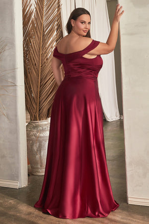 Indulge in Timeless Glamour: CINDERELLADIVINE's Enchanting Off-Shoulder Satin Dress
