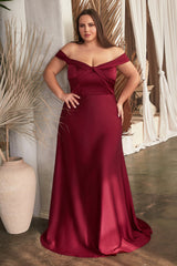 Indulge in Timeless Glamour: CINDERELLADIVINE's Enchanting Off-Shoulder Satin Dress