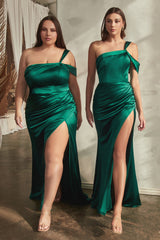 **Enchanting Satin One-Shoulder Gown for Unforgettable Occasions**