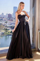 Cinderella Divine: Timeless Elegance in Satin A-Line Bustier Dress