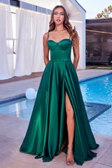 Indulge in Timeless Elegance: Divine's Satin A-Line Bustier Dress