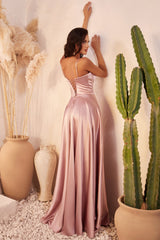 Indulge in Timeless Elegance with Cinderella Divine's Divine Satin A-Line Bustier Dress