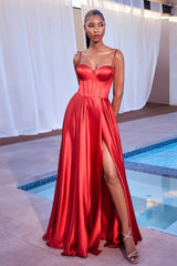 Indulge in Timeless Elegance: Divine's Satin A-Line Bustier Dress