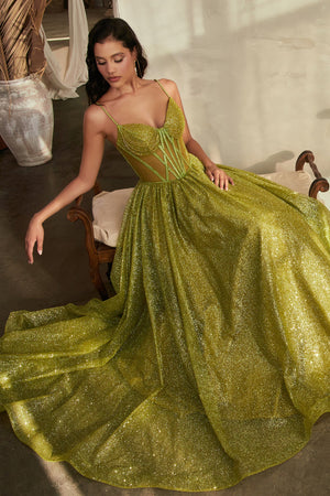 **Cinderella Divine Shimmering Glitter Flocked Ball Gown: Elevate Your Elegance**