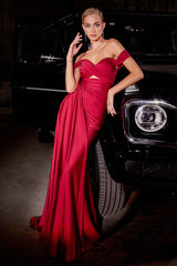 Enchanting Fitted Satin Dress by Cinderella Divine: Timeless Elegance for Formal Occasions