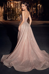 Cinderella Divine: The Enchanting Fitted Beaded Gown for Red Carpet Glamour