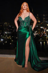 Cinderella Divine: Embrace Enchanting Glamour in Our Captivating Satin Gown