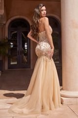 Cinderella Divine: Strapless Mermaid Lace Gown for Unforgettable Glamour