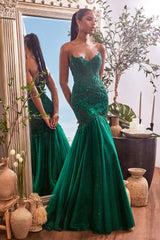 Cinderella Divine: Strapless Mermaid Lace Gown for Unforgettable Glamour