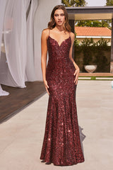 **CINDERELLADIVINE: Shimmering Sequin Mermaid Gown for Enchanting Occasions**