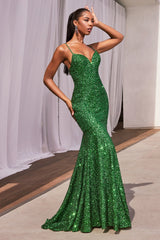Captivating Iridescent Sequin Mermaid Gown by Cinderella Divine