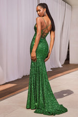 Captivating Iridescent Sequin Mermaid Gown by Cinderella Divine