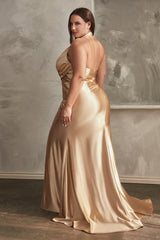 CINDERELLADIVINE's Enchanted Satin Halter Gown: Embrace Elegance and Allure