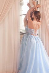 **Cinderella Divine's Enchanting A-Line Gown: Shimmering Elegance for Special Occasions**