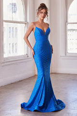 CINDERELLADIVINE Shimmering Glitter Fitted Gown: A Starry Night on the Red Carpet