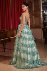 **Cinderella Divine: Tiered Sequin Symphony for Enchanting Evenings**