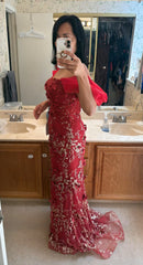 Burgundy Quinceanera Mother Gown RQ8037