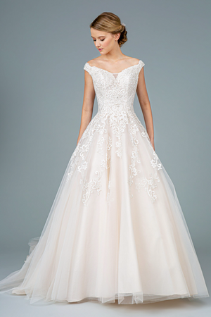**GLS by Gloria GL1800: Enchanting Off-the-Shoulder Gown for Unforgettable Occasions**