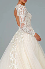 **GLS by Gloria GL1804: Embroidered Bridal Gown for a Regal Wedding**