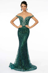 GLS by Gloria: Shimmering Jewel-Embellished Mermaid Gown for Enchanting Evenings