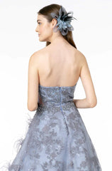 **GLS by Gloria: Captivating Sequin and Feather Gown for Unforgettable Occasions**