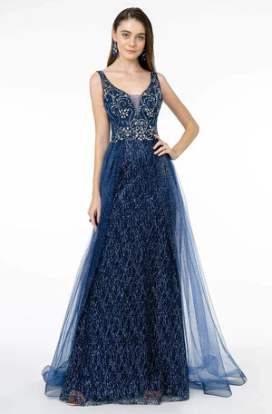 **GLS by Gloria: Shimmering Jewel Embellished A-Line Dress for Unforgettable Occasions**