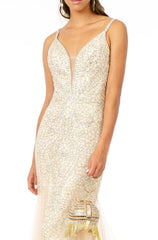 **GLS by Gloria Shimmering Metallic Tulle Gown: Elegance and Glamour for Every Occasion**