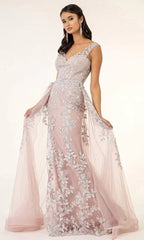 Captivating Glamour: GLS by Gloria's Intricate Beaded Embroidered Gown
