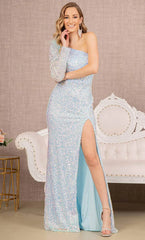 GLSbyGloria GL3128: Shimmering Sequined Gown for Enchanting Occasions