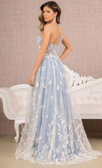 **Ethereal Elegance: GLS by Gloria's Floral Appliqué Gown for Unforgettable Occasions**