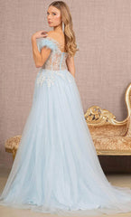 **GLS by Gloria: Ethereal Mesh Gown with Captivating Embellishments**