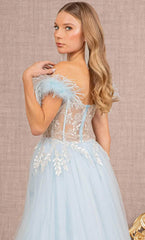 **GLS by Gloria: Ethereal Mesh Gown with Captivating Embellishments**