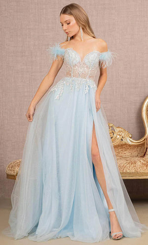 **GLS by Gloria: Ethereal Mesh Gown with Captivating Embellishments**