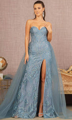 Shimmering Embellishments and Ethereal Grace: GLS by Gloria GL3156 Gown