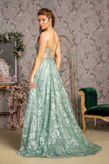 Shimmering Sequin Illusion: Gloria's Enchanting Evening Gown (GLS3254)