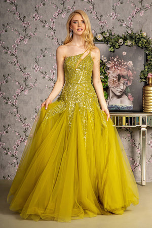 **GLS by Gloria GL3281: The Enchanting One-Sleeve Gown for Unforgettable Moments**