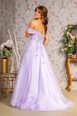 **GLS by Gloria: Enchanting Evening Gown with Butterfly Appliqués (GL3296)**