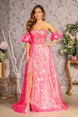 **GLS by Gloria: Shimmering Sequin Corset Gown for Captivating Occasions**