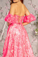 **GLS by Gloria: Shimmering Sequin Corset Gown for Captivating Occasions**