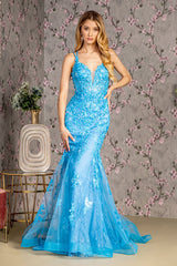 **GLSbyGloria: Embroidered and Sequined Mermaid Gown for Formal Occasions**