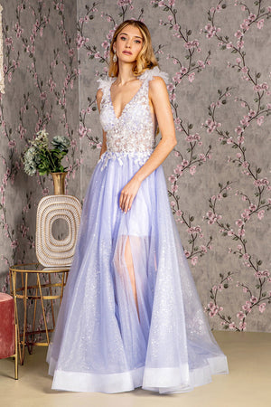GLS by Gloria: Shimmering Appliqué Gown for Unforgettable Occasions