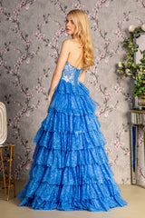 **Gloria's Enchanting Lapis Blue Gown: A Symphony of Elegance and Allure**
