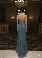 Strapless Corset Sequin Mermaid Gown May Queen MQ2195