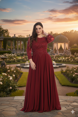 May Queen MQ1615N Plus Size Embroidered Gown