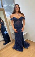 Long Sequins Off-Shoulder Prom Gown by MQ2132