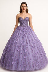 Layla K LK190 Strapless 3D Floral Quinceanera Gown
