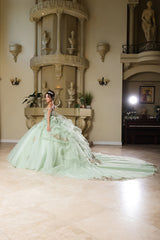 Sweetheart Ruffle Sequin Gown by Layla K