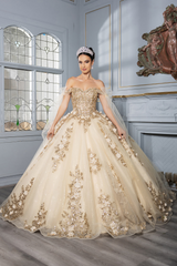 Layla K LK280 3D Floral Off-Shoulder Ball Gown
